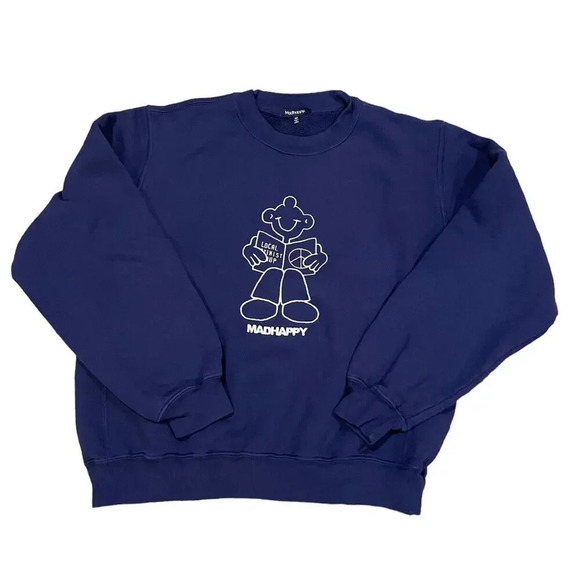 Madhappy Crew Neck Sweatshirt Size M Rare Local Optimist Club Navy Blue - Picture 4 of 9